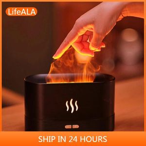 Appliances Flame Aroma Diffuser Air Humidifier Ultrasonic Cool Mist Maker Fogger Led Essential Oil 3d Effect Fire Lamp Difusor
