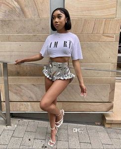 Large womens clothes sexy t shirt Summer New Solid Letter Printing Fashion Short T-shirt XL-4XL