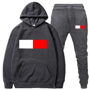 Erkek Kadın Takipleri Siyah Setler Bahar Sonbahar Hoodies Pantolon 2 Parça Set Hoodie Erkek Marka Tommy Sweatshirt Sport Joggers Swearpant Su Erkek