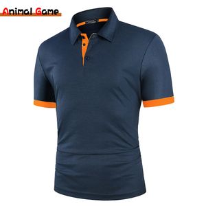 Polos masculinos verão homens polo camisa de manga curta contraste cor roupas streetwear casual moda colarinho tops 230613