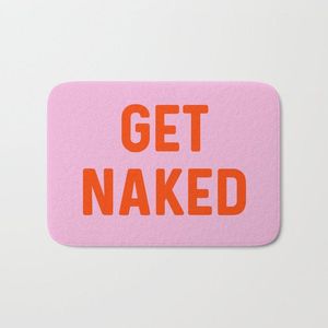 Matten „Get Naked On Pink Background Art“, Badematte, Badezimmer, Küche, Schlafzimmer, Bodenmatte, Heimeingang, Teppiche, Kinder-Gebetsmatte, 40 x 60 cm