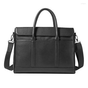 BROCKASER BUSINESS 15 INCH LAPTOP BAG MEN ÄR ERUINE LEATHER OFFICE HANDBAG MANRELE MAN Högkvalitativ ko Messenger