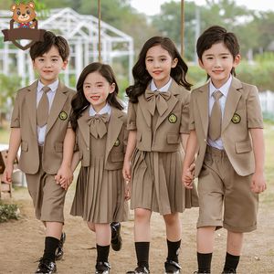 Kläder sätter barn skol uniform skjortor kappklänning shorts krage kostym barn baby flicka pojke koreansk bomull tonåring japansk kläddräkt 230612