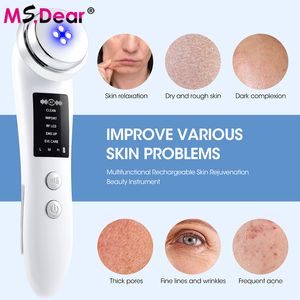 Face Massager EMS Micro Current Essence Import Radiofrekvens hudföryngring Förbruket lyft rengöring anti åldrande rynka 230612