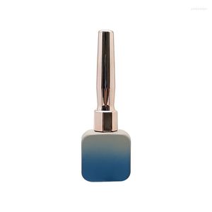 Storage Bottles 12ML Creative Glass Nail Polish Bottle Square Spray Blue Gradient Anti Light Empty