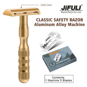 Razors Blades Jifuli1 Machine 5 Bladeshigh Quality Classic Double Edge Safety Razor för män som rakar kvinnor Hårborttagning Manual Shaver 230612