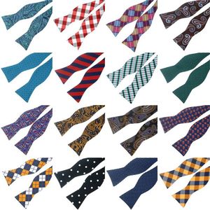 Handkerchiefs GHLB 1-16C 100% Silk Mens Self Tied Bow Tie Adjustable Bowtie Self-tied Ties Paisley Dots Stripe Butterfly Wedding P345x