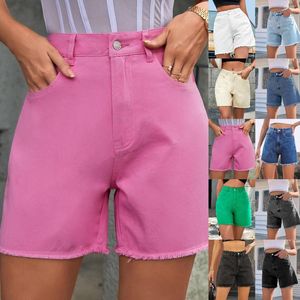 Women's Shorts Women's Denim High Waist Solid Color Spring Summer Casual Loose Clothing Pantalones Cortos