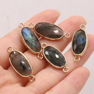 Charms Natural Stone Gem Oval Flash Labradorite Connector DIY Romantic Cute Party Collana Bracciale Accessori per gioielli Creazione di regali