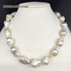 Pendant Necklaces Selling Well White Color Large Size Tissue Nucleated Flame Ball Shape Baroque Pearl Necklace Freshwater 100 Natural Pearls 230613