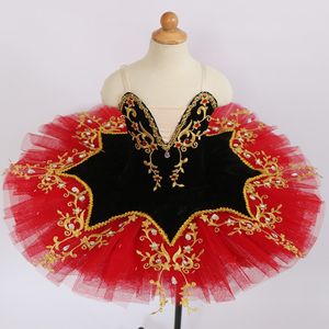 Dancewear Professionele Ballet Tutu Fluwelen Zwart Rood Pannenkoek Tutu Kinderen Meisjes Volwassenen Vrouwen Ballet Jurk Meisjes Halloween Kostuum Ballerina 230612