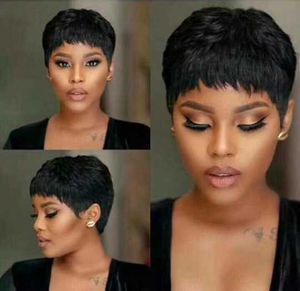 Lace Wigs Short Synthetic Hair Pixie Wigs Pixie Cut Short Black Wavy Wigs Layered Short Hair Wigs for Black Women Z0613