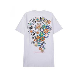 Luxo Coração Verão Mens Camiseta Ch Marca Chromees Carta Sânscrito Cruz Padrão T-shirts Designers Pulôver Tops Algodão Camisetas Mulher Camisetas