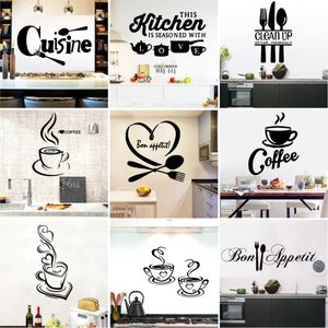 Cuisine Coffee Vinyl Wall Stickers For Kitchen Room Home Decoration Accessories Mural Decor Wallpaper wallstickers