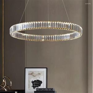 Lampy wiszące nowoczesne luksusowe kryształowy żyrandol Villa schodowe led Dimming Stal Lights Gold / Chrome Lamparas