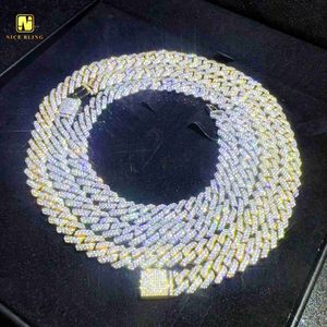 Bijoux de créateur 10MM chaînes cubaines glacé bijoux en zircon plaqué or 18 carats colliers de mode hip hop chaînes à maillons cubains