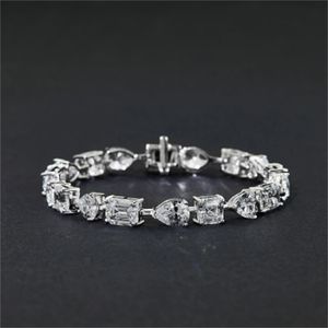 Trendiges Diamant-Armband aus 100 % 925er Sterlingsilber, Party-/Hochzeitsarmbänder, Armreif für Damen, Brautmode, feiner Schmuck