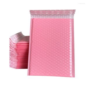 Förvaringspåsar rosa stötsäker kuvertpåse vattentät poly bubbla mailare självförsegling vadderade kuvert present skum pack förpackning