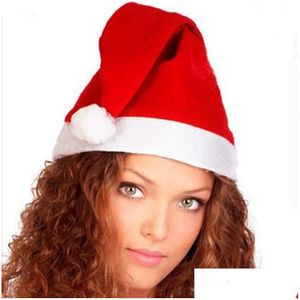 Christmas Decorations Decoration Plush Hat Santa Claus Cosplay Hats Children Decor Caps Adt Red Thicken Cap Festival Party Supplies Dhovy