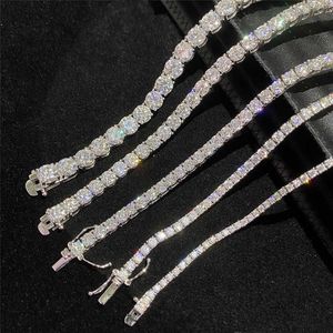 Passe Diamond Tester Iced Out Moissanite 2/3/4/5/6,5 mm Moissanite Tennis Bracelet Silver Tennis Necklace Chain