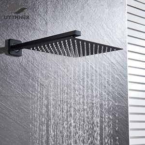 Badrum duschhuvuden matt svart duschhuvud 81012 tum regn ultratin duschhuvud med duscharm badrum duschtillbehör vägg monterad 230612