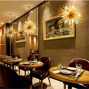 Lampy wisiork Nordic Loft Art Dandelion Dandelion żyrandol kreatywny promieniowanie kula bara Restauracja Bar Restauracja LED zawieszenie