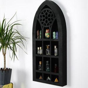 Objetos decorativos Estatuetas Art Stone Display Rack Cristal Wall Boho Pendurado Decoração Gótica Suporte de PVC Montado Organizador Home Room Decor 230613