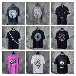 2023 Top Brand Mens T-shirts Chromees Letter Horseshoe Sanskrit Cross Pattern Ströja Tees Designer Pullover Tops Cotton Classic Tshirts Size EU S-XL