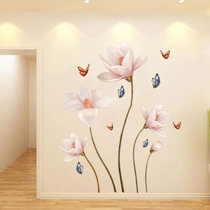 112*70CM PVC Abnehmbare 3D Schmetterling Blume Bunte Wand Aufkleber Für Wohnzimmer Schlafzimmer Badezimmer Home Verschönern Dekoration