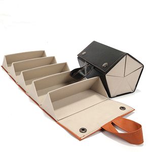 Storage Boxes Bins Sunglasses Organizer Box 23456 Multislot Eyeglasses Folding Portable Glasses Travel PU Leather Case Home 230613