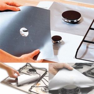 Table Mats 2023 27X27cm 4 Sheets Reusable Aluminum Foil Gas Stove Burner Cover Protector Liner Clean Mat Pad File Injuries Protection