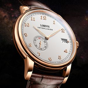 Other Watches Switzerland Luxury Brand LOBINNI Men Hangzhou 5000A Micro Rotor Automatic Mechanical Sapphire 50M Waterproof Clock L1888 230612