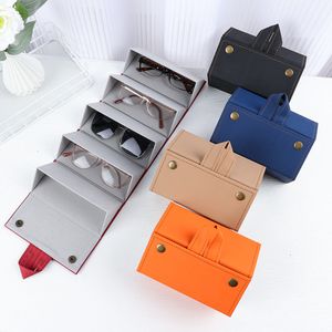 Solglasögon Cases Portable PU Leather Glasses Organizer 5 GRIDS MULTI-SLOT GEYEGLASSES STORAGE TRESS SUNGLASSES FALL 230612