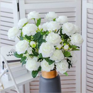 Getrocknete Blumen Stück Peony Bouquet künstliche Heimdekoration Accessoires Hochzeit Weihnachtsfutter Esstisch Braut Blumensträuße Hobbyhandwerk