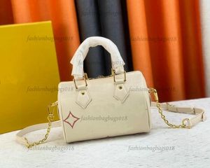 2023 Summer Speedy Bandouliere 20 Handbag Rolled Toron Handle Bag M46575 Cream Begie Bicolors M46517 Degrade M46518 Empreinte Leather Pillow Purse