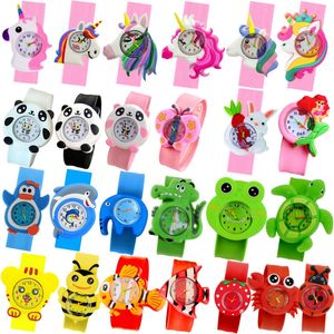 Children's watches 10pcslot Cartoon 3D Various Animals Panda Unicorn Dinosaur Boys Girls Kids Students Birthday Party Gift Study Time Toy Watches 230612