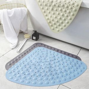 Mats fanshaped Mat Sector Bath Mat Anti Slip Ingen lukt Dusch Mat Triangle Stand Up Bathmats Maskin Tvättbar sugkopp Drainhål