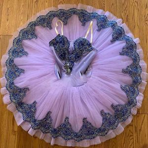 Dancewear Tutu di balletto professionale viola Bambino Bambini Ragazze Pancake Ballerina Costumi Contemporanea Costumi di danza del partito Vestito da tutu di balletto 230612