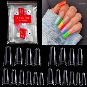 False Nails 500st/Pack Square Ballerina Clear Natural C Curved Stiletto Fake Nail Tips 10 Storlek Akryl Lång Diy French Art