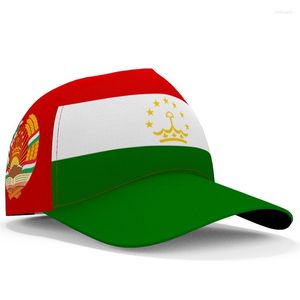 Ball Caps Tadżykistan Baseball Free 3D Custom Made Numer Numer Team Logo TJ HATS TJK TRACJA ROSIN RUSHIAN TAGIK TAGIK NAROT FLAGA ZAPRADOWA