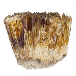 Sacchetti per gioielli TUMBEELLUWA 1.9 '' Natural Raw Amber Calcite Crystal Cluster Geode Stone Mineral Specimen Gemstone Per Reiki Healing