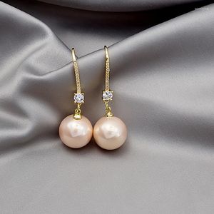 Hoop Earrings U-Magical Vintage Cubic Zircon Oversize Imitation Pearl C Shape For Women Charming Round Hook Jewelry