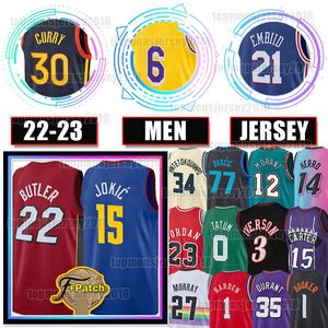 Jokic Jimmy Butler Jersey Jamal Murray Basketbol Jayson Tatum LeBron Stephen Curry Ja Morant Luka Doncic Kevin Durant Devin Booker James Giannis Antetokounmpo 22 6