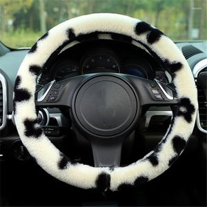 Coprivolante Coprivolante universale Peluche antiscivolo Nero Bianco Caldo Addensare Volante Accessori per interni auto