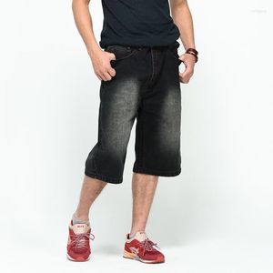 Män shorts sommar män blekt denim lång vintage stor storlek manlig bermuda casual jeans