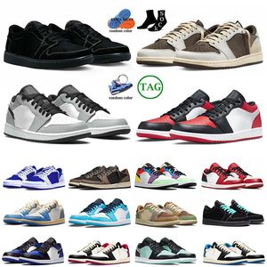 Jumpman 1 1S Sapatos de basquete masculino baixo Mocha UNC UNC cinza Phantom criado patente All-Star fuma