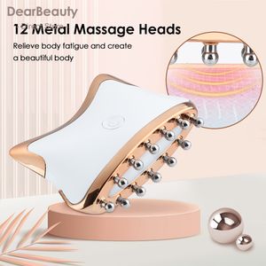 Face Massager Electric EMS Scraping Machine Guasha Board Microcurrent Lifting LED Skin Rejuvenation Redlight Therapy 230612