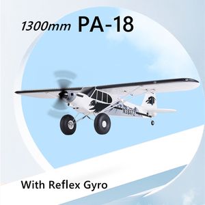 طائرة كهربائية/RC FMS RC Airplane 1300mm 1.3m PA-18 PNP و RTF J3 Piper Super Cub 5ch مع Gyro Auto Balance Trainer Model Aircraft 230612