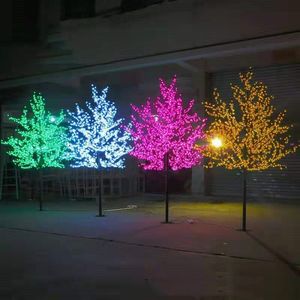 LED Hafif Ağaç Işıkları Simüle Kiraz Çiçeği Şeftali Çiçeği Dış Mekan Su Geçirmez Festival Bahçe Aydınlatma Dekoratif Peyzaj Ağaç Işıkları