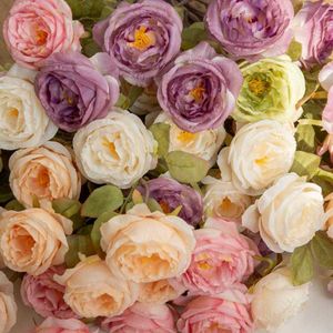 Сухоцветы 4 шт. искусственные карамельные розы букет рождественские украшения венки для дома и сада свадебные аксессуары распродажа